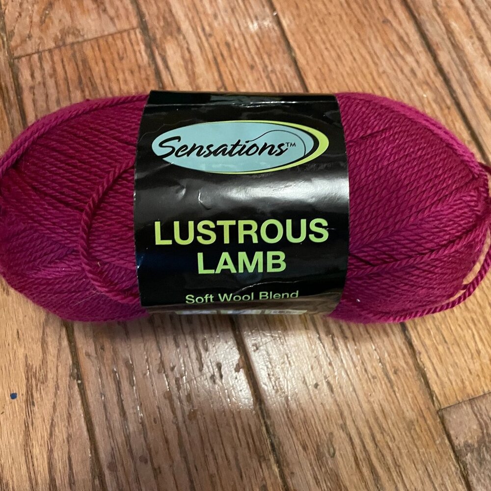 1 Skein Sensations Lustrous Lamb Yarn - Color Wine - 308 yds.
